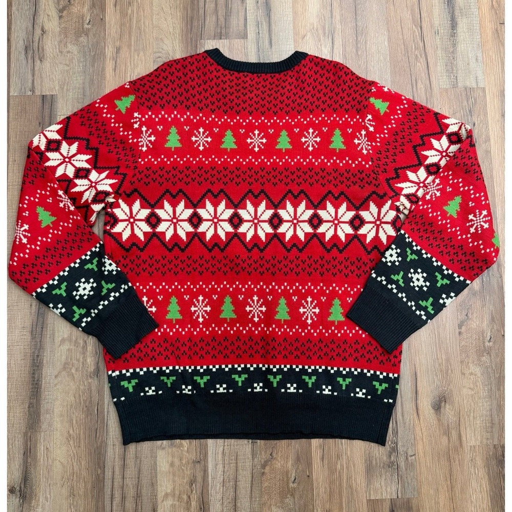 Disney Mickey Mouse Light-Up Ugly Christmas Sweater Red Large NWOT - Picture 3 of 9